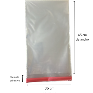 Bolsa Celofán Con Adhesivo Y Exhibidor 35x45